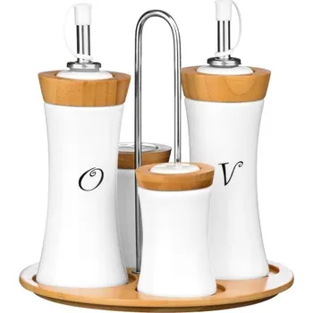 Premier Housewares Dochucovací sada Bamboo bílá/hnědá