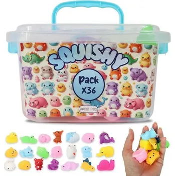 Party dekorace Měkká zvířátka, balení 36 kusů - Dětské narozeninové dárky do školy, hračky proti stresu na večírky