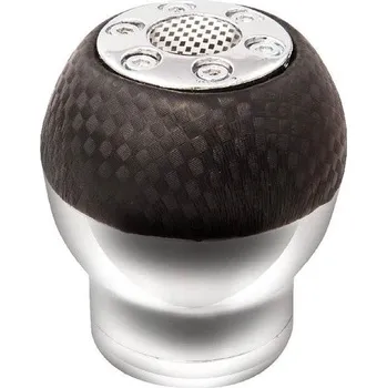 Hlavice řadicí páky 4CARS Rukojeť řadící páky černý karbon-stříbrná