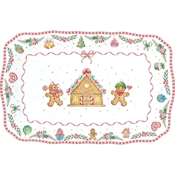 Easy Life Porcelánový servírovací tác Sweet Christmas obdélník
