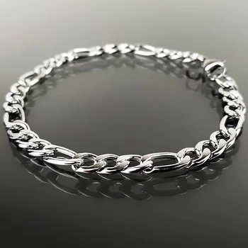 Náramek Pánský ocelový náramek vzor Figaro 0,8 cm č. 1389 - 21 cm