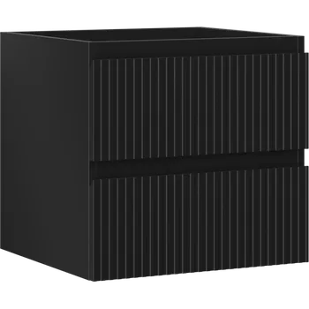 Koupelnový nábytek Mexen Rivel koupelnová skříňka pod umyvadlo 50 cm, 2 zásuvky, drážkovaná, černý mat - 91A20-05047-2-BFF71 Koupelnové skříňky