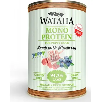 Krmivo pro psa Vlhké krmivo Wataha monoproteinové Puppy 94,3% jehněčí s borůvkou 400 g