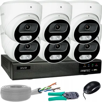 Bezpečnostní kamera Monitorovací sada 6 IP kamer 8MP 4K POE s detekcí lidí a vozidel (bez HDD)