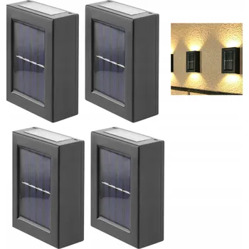 Venkovní osvětlení 4 kusy solární lampa nástěnné svítidlo na fasádu domu, zahradní LED světlo