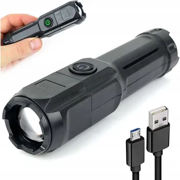 Svítilna Turistická svítilna, malá, funkce zoom - LED, USB - 3 režimy