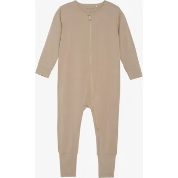 Chlapecké pyžamo Rostoucí bambusové pyžamo na zip overal béžová barva Simply Taupe MINYMO Velikost: 86