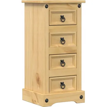 Noční stolek Noční stolek Corona z masivního borovicového dřeva, 35 x 32,5 x 74 cm, medově hnědá