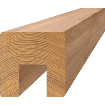 dřevěný profil EDD-SA300, broušený buk bez nátěru - madlo 40 x 40 mm, délka 3000 mm s drážkou 17 x 20 mm, necinkovaný materiál