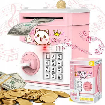 Pokladnička POKLADNIČKA TREZOR BANKOMAT elektronická pokladnička pro děti /růžová/