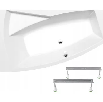 Vana Asymetrická akrylátová vana Polysan Evia s odtokem uprostřed, 170 x 100 cm