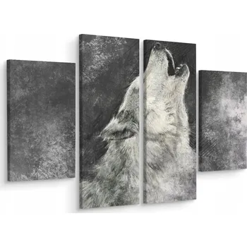 Obraz Vícedílný obraz Šedý VLK Zvíře 3D 160x120