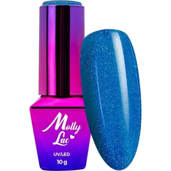 Přípravek na nehty Hybridní lak MOLLYLAC 10g Nailmatic Unreality Blue s třpytkami Č. 326