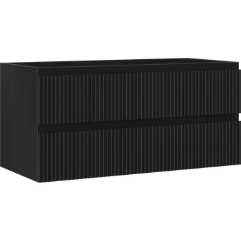 Koupelnový nábytek Mexen Rivel koupelnová skříňka pod umyvadlo 100 cm, 2 zásuvky, drážkovaná, černý mat - 91A20-10047-2-BFF71 Koupelnové skříňky