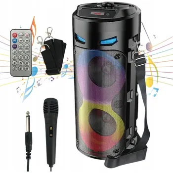 Bluetooth reproduktor VELKÝ BEZDRÁTOVÝ PŘENOSNÝ REPRODUKTOR KARAOKE se dvěma Mikrofony