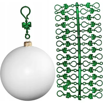 Vánoční dekorace Háčky ozdobné zelené na vánoční koule, 30 ks