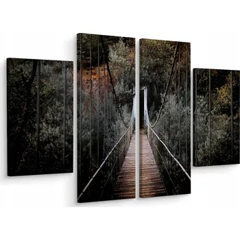 Obraz Obraz Čtyřdílný Závěsný MOST Rostliny Dekorace 80x60