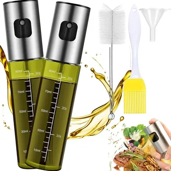 Nádoba na olej a ocet 2ks ROZPRAŠOVAČ NA OLEJ DÁVKOVAČ OLEJE A OCTA VE SPREJI SKLENĚNÁ LAHVIČKA