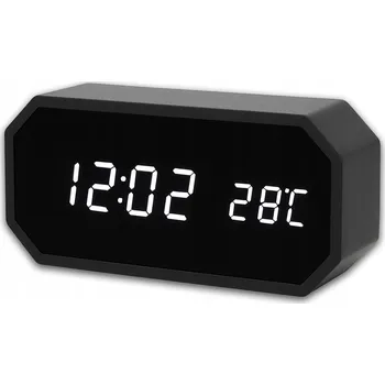 Hodiny Budík hodiny digitální s teploměrem, LED, elegantní, stolní