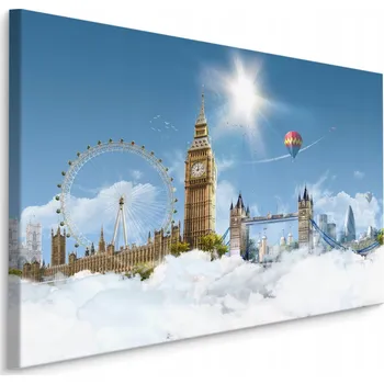 Obraz Obraz do obýváku LONDÝN v oblacích 3D dekorace 30x20