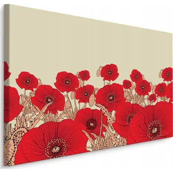 Obraz Obraz do Kuchyně Červené MAKY Květiny Dekorace 40x30