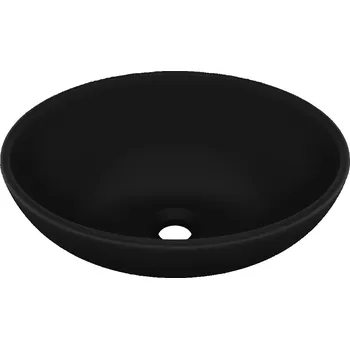 Umyvadlo Oválné keramické umyvadlo, matná černá, 400x330x135 mm