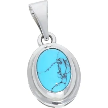 Přívěsek Goldstore Oválný přívěs v bílém zlatě tyrkys Váha: 0.82 g
