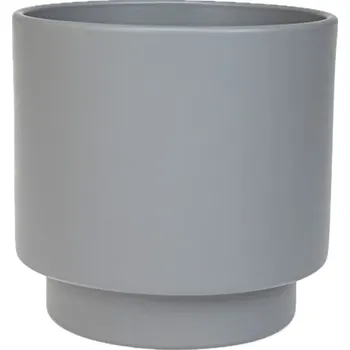 Obal na květináč Obal keramický Cylindr na noze pr.15 cm sv.šedý matt
