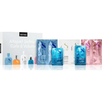 Vlasová regenerace Beauty Discovery Box Notino Alfaparf Milano Semi Di Lino Curls definující krém pro kudrnaté vlasy 5 ml + Alfaparf Milano Semi Di Lino Curls olej pro kudrnaté vlasy 3 ml + Alfaparf Milano Semi di Lino Diamond Illuminating rozjasňující šampon pro normální v