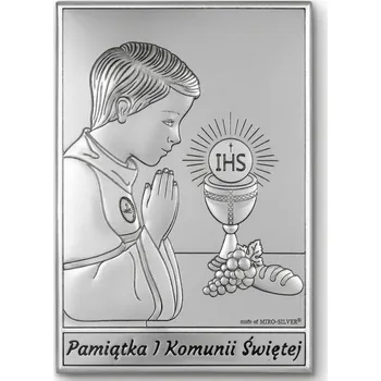 Plakát Obrázek Památka 1. svatého přijímání s chlapcem BELTRAMI MIRO-SILVER 13 × 18 cm stříbrný