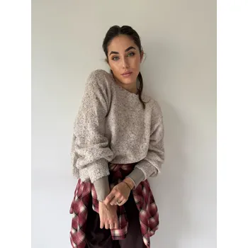 Dámský svetr Mishel Svetr žíhaný krémová Velikost: UNI