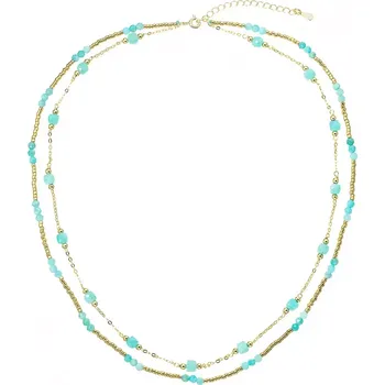 Oblečení a móda Pozlacený náhrdelník s amazonity 12183.3