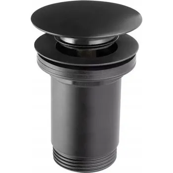 Sifon Zátka s přepadem klik-klak kulatý Ferro černá