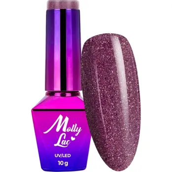 Přípravek na nehty Hybridní lak MOLLYLAC 10g Wedding Dream & Champagne Choya Brokat Č. 384