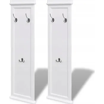 Věšák Barokní věšák na oblečení, bílý, 28x3,5x109 cm, MDF/jedlové dřevo, 2 ks