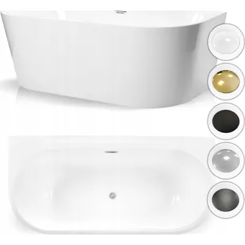 Vana Volně stojící akrylátová vana Corciano Pari, odtok uprostřed, 180 x 75 cm