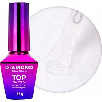 Přípravek na nehty Top s vysokým leskem Diamond Ultra Shine, vrchní lak bez výpotku, vysoký lesk, MollyNails 10g