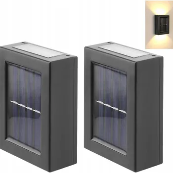 Venkovní osvětlení Solární LED svítidlo na zeď se soumrakovým senzorem, 2 ks, plast