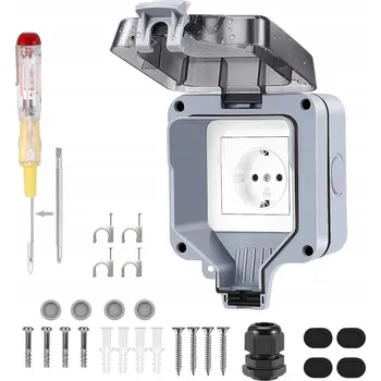 Elektrická zásuvka GNIAZDO ZEWNĘTRZNE IP66 ELEKTRICKÁ PRACHOTĚSNÁ VODOTĚSNÁ