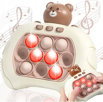 POP IT DOVEDNOSTNÍ HRA POP IT ANTISTRESOVÁ ELEKTRICKÁ KONZOLA PRO SVÍTÍ MEDVÍDEK