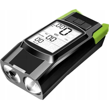 Cyklosvítilna Přední SVĚTLO na KOLO s VÝKONNÝM LED 3W1 CYKLOPOČÍTAČ Klakson USB + Baterie