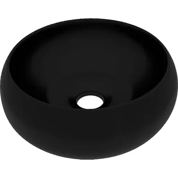 Umyvadlo Kulaté keramické umyvadlo matné černé 400 x 150 mm