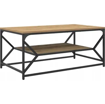 Konferenční stolek Konferenční stolek obdélníkový dub řemeslný 90 x 50 x 40 cm s policí