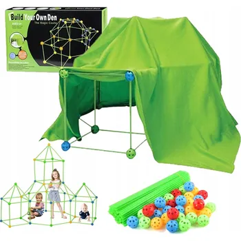 ostatní stavebnice SVÍTÍCÍ SADA PRO STAVBU ZÁKLADNY 175 DÍLKŮ KONSTRUKCE HRAD STAN DOMEČEK