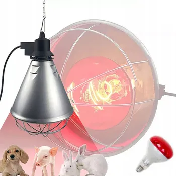 Vrták VÝHŘEVNÁ LAMPA PRO ZVÍŘATA S OBJÍMKOU 250W E27 ZÁŘIČ DO KURNÍKŮ