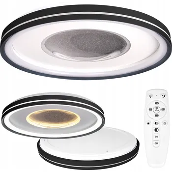 LED Stropní Svítidlo 3CCT 68W 48cm černá dálkový ovladač