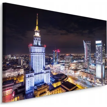 Obraz Obraz canvas Varšava město v noci budovy 40x30