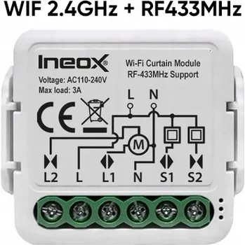 IP kamera Ovládání Rolet a Žaluzií TUYA WiFi s Nastavením Úhlu Lamel + Podpora Dálkového Ovládání RF 433MHz