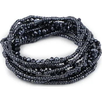 Náramek Pružné náramky z rokajlu a broušených korálků sada 10 ks