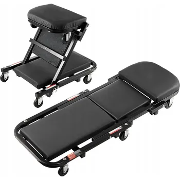 Zahradní lehátko Dílenské lehátko skládací na taburet LEHÁTKO 2v1 sedátko stolička 150KG